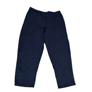 Lands End Mens Elastic Waist Cargo Pants deep navy sz XL Relaxed Fit Drawstring